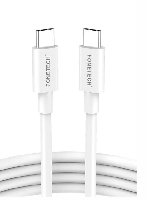 FONETECH Enhancing Lives C to C Premium 60W PD Data & Charging Cable – Fast & Reliable C-C Power Delivery for Laptops, Tablets & Smartphones