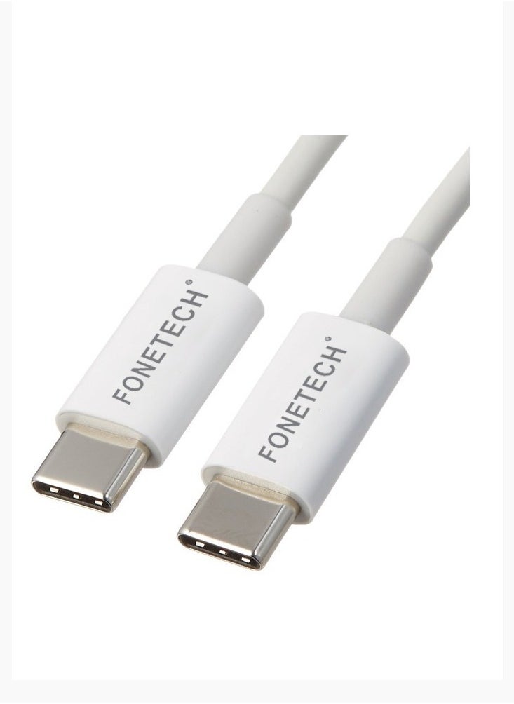 FONETECH Enhancing Lives C to C Premium 60W PD Data & Charging Cable – Fast & Reliable C-C Power Delivery for Laptops, Tablets & Smartphones