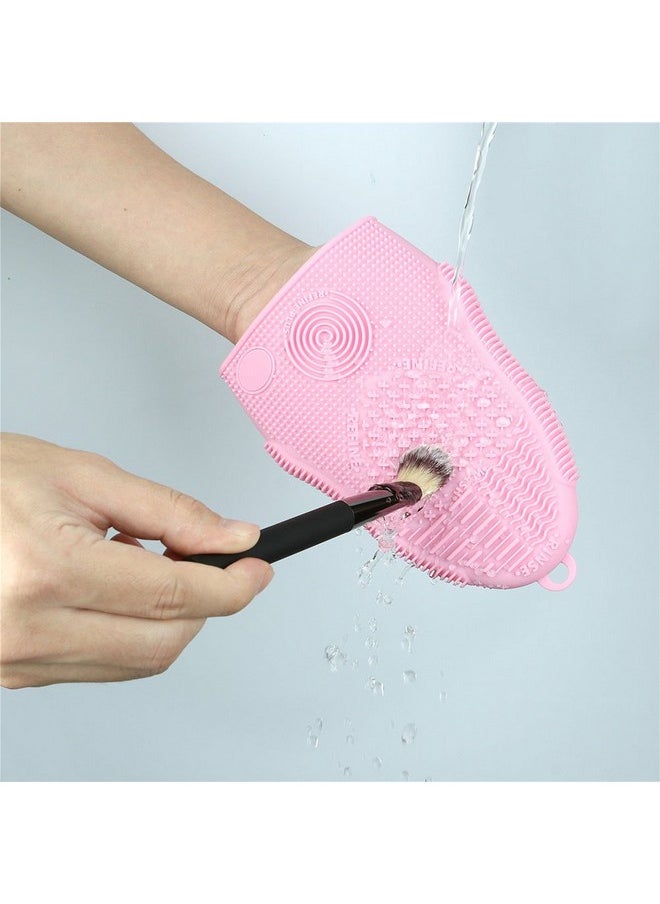 ScivoKaval - Makeup Brush Cleaner Mat Mitt Glove Silicone Cosmetic Cleaning Scrubber Tool For Face Brushes And Eye Brush Washing Pad Pink - Image 1