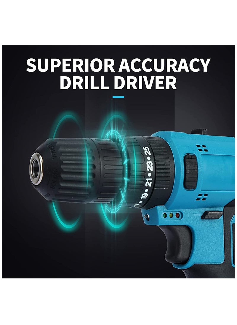 Arabest - 28Pcs Electric Screwdrivers 21V Cordless Drill Driver,  Combi Drills with 2Pcs 1500 mAhLithium Batteries, 45Nm Max Electric Drill - Image 1