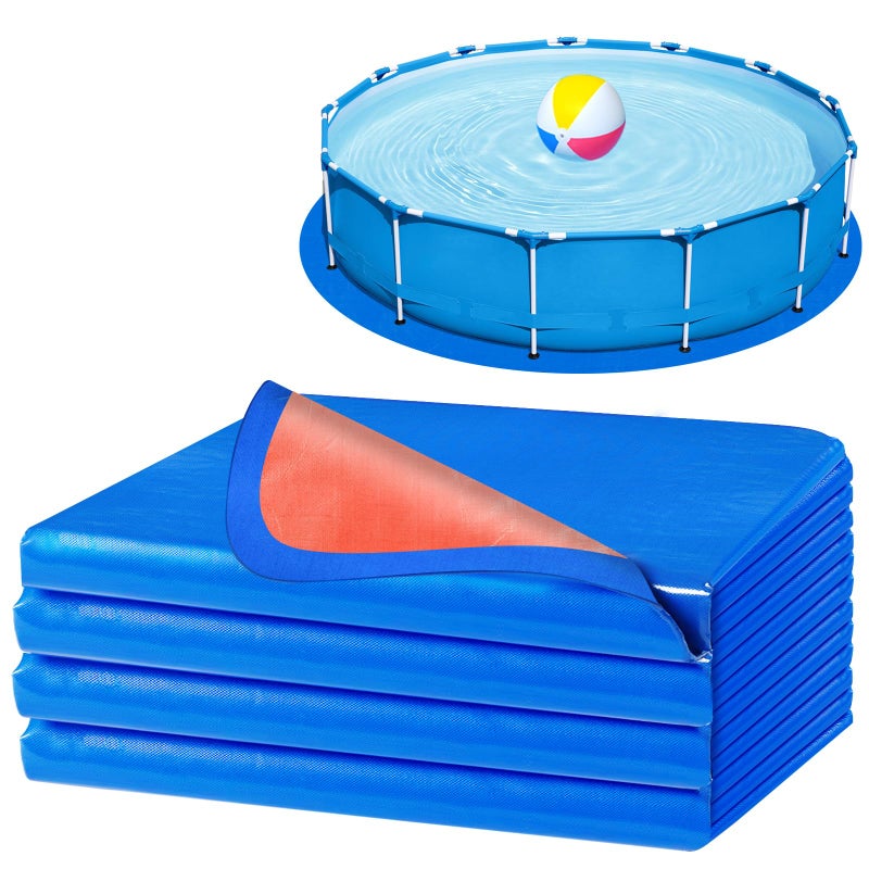 RGJ 15 Ft Pool Liner Pad for Round Above Ground Pools, Thickened Pool Mat Tarp for Under Pool, Dual-Color Pool Ground Pad Cloth Floor Mat for Pool Bottom, Puncture Protection & Extend Liner Life - Image 1