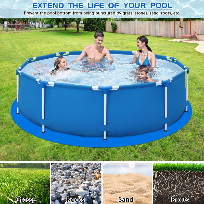 RGJ 15 Ft Pool Liner Pad for Round Above Ground Pools, Thickened Pool Mat Tarp for Under Pool, Dual-Color Pool Ground Pad Cloth Floor Mat for Pool Bottom, Puncture Protection & Extend Liner Life - Image 4