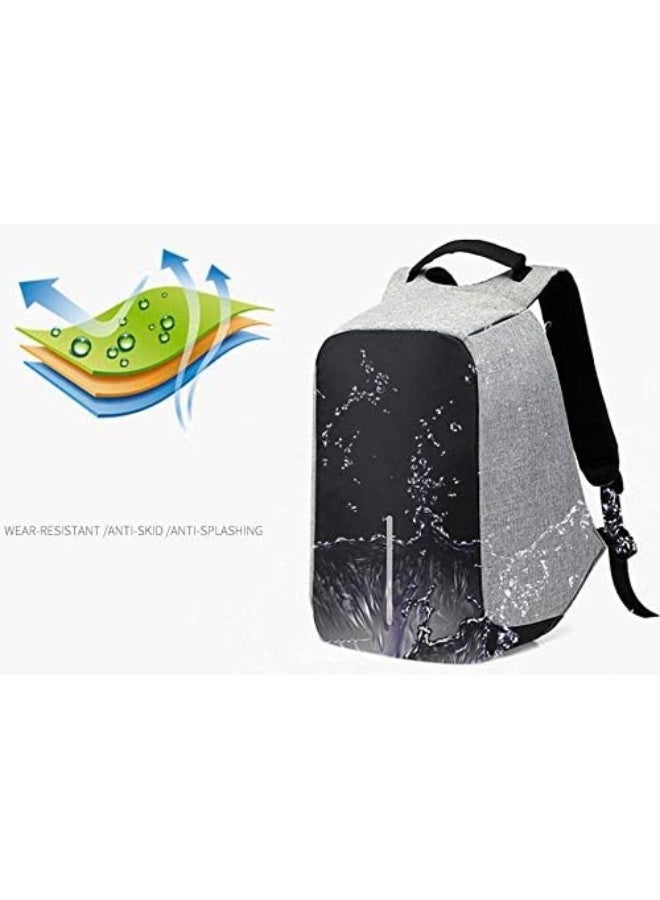 Travel Laptop Backpack, Business Anti Theft Laptop Backpack with USB Charging Port & Headphone Interface, Waterproof College School Computer Bag for Women & Men Fits 15.6 Inch Notebook - Image 5