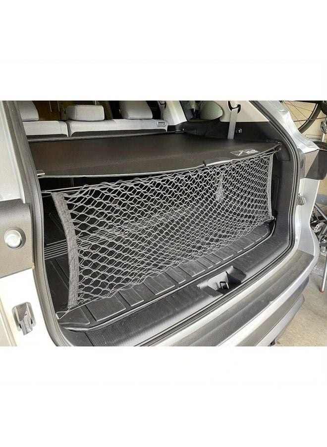 Black Heavy Duty Cargo Net with Hooks Adjustable Elastic Trunk Organizer for SUV Car Truck - Image 5