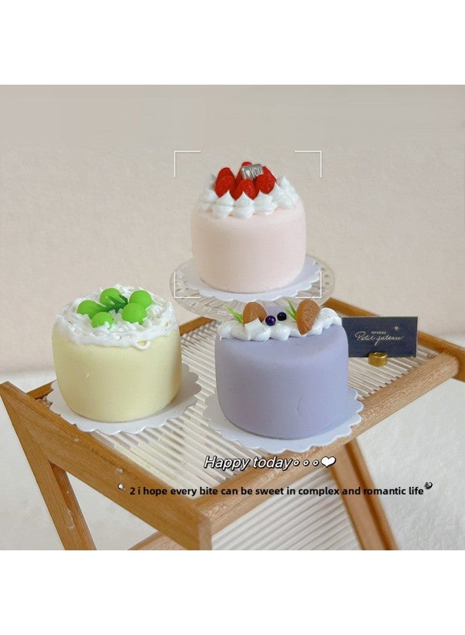 Loquat Dollhouse Accessories Miniature Food And Play Toy Mini Fruit  Party Decoration Cake I138-Color:E Style (Style)-Height:1:12/1:6 - Image 4