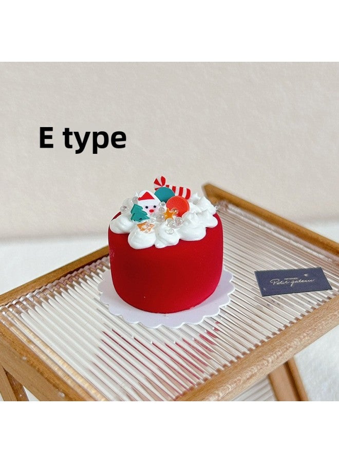 Loquat Dollhouse Accessories Miniature Food And Play Toy Mini Fruit  Party Decoration Cake I138-Color:E Style (Style)-Height:1:12/1:6 - Image 1