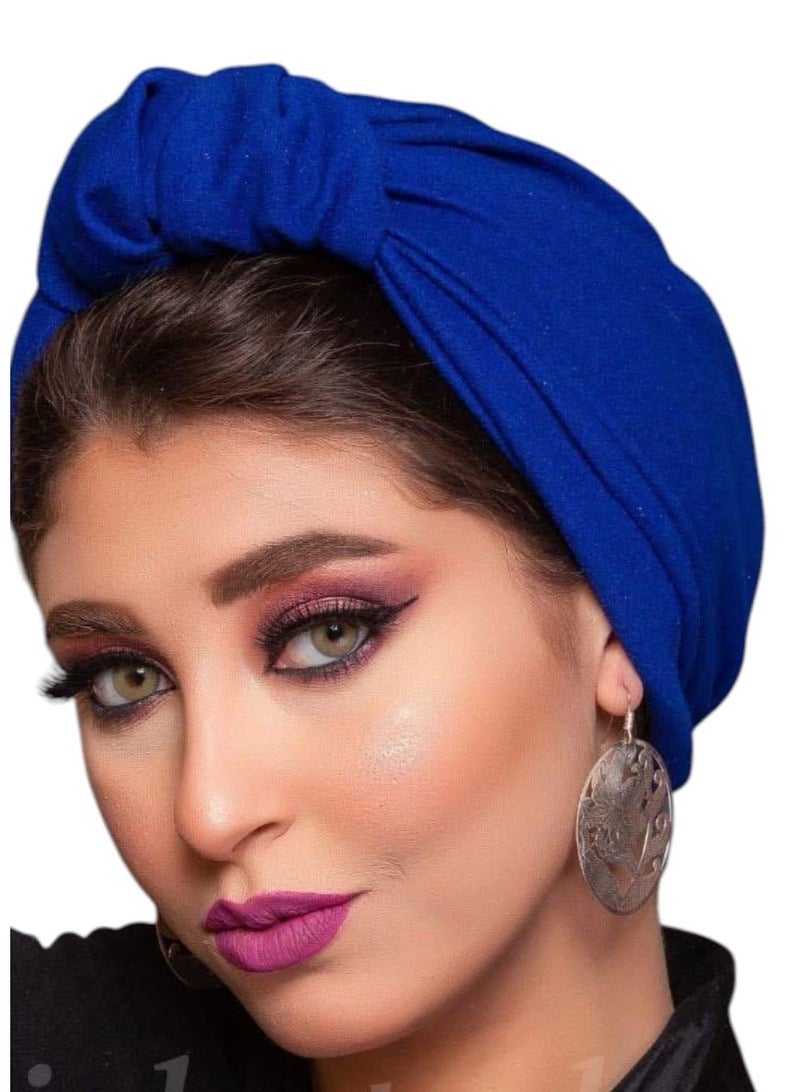 Crepe Lycra turban with front volume