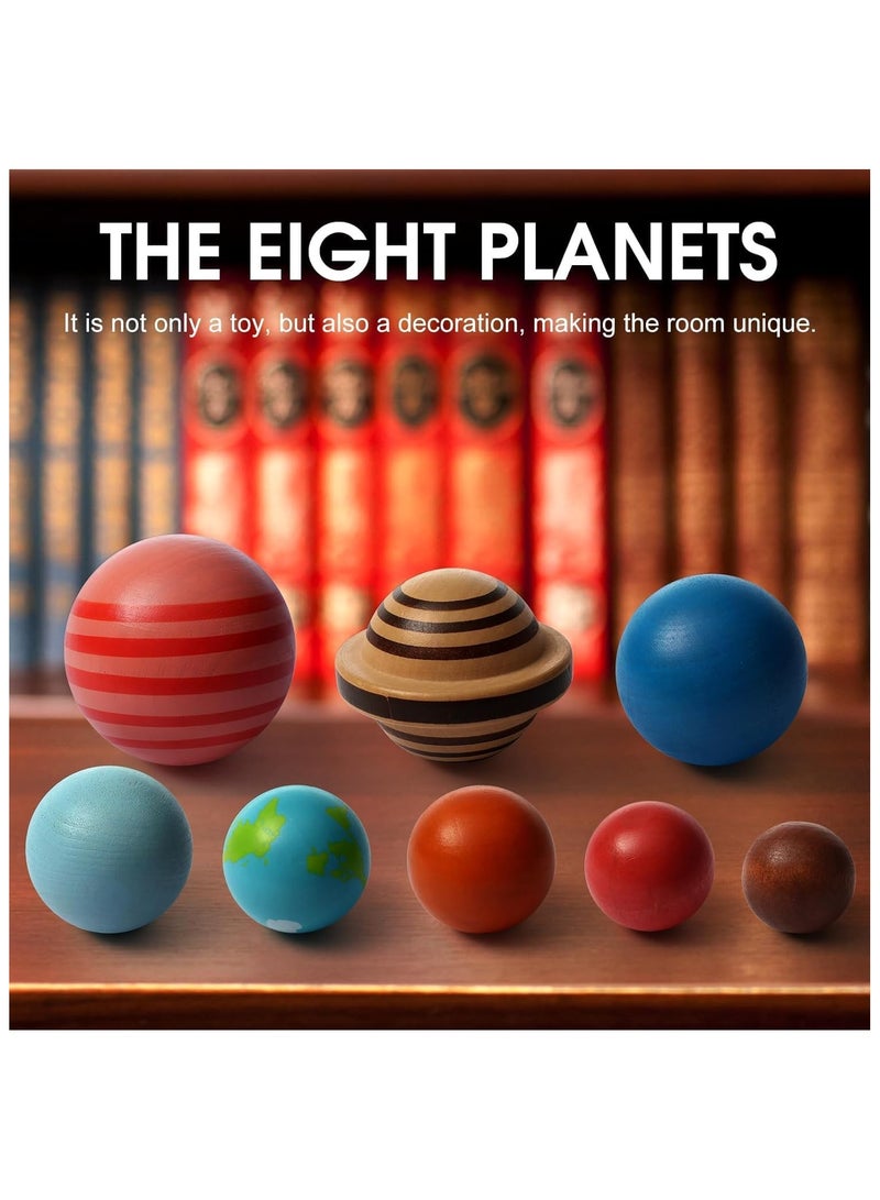 Soofam Wooden Solar System Model Board, Montessori Toys Planets Puzzle Science STEM Space Learning for Kids 4-8 with 3D Planets Models,Space Knowledge Flash Cards Learning Toys for Boys Girls - Image 5