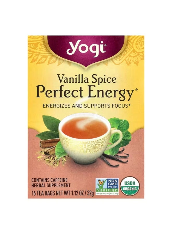 Yogi Tea, Perfect Energy®, Vanilla Spice, 16 Tea Bags, 1.12 oz (32 g)