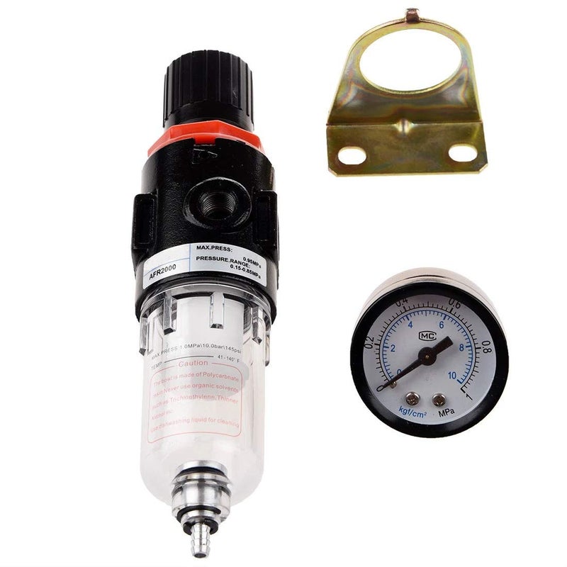 Compressor Wale Air Filter Regulator 14 AFR2000 Air Water Filter Separator Compressor Pressure Reducing Valve Oil Separator with Gauge  - Image 1