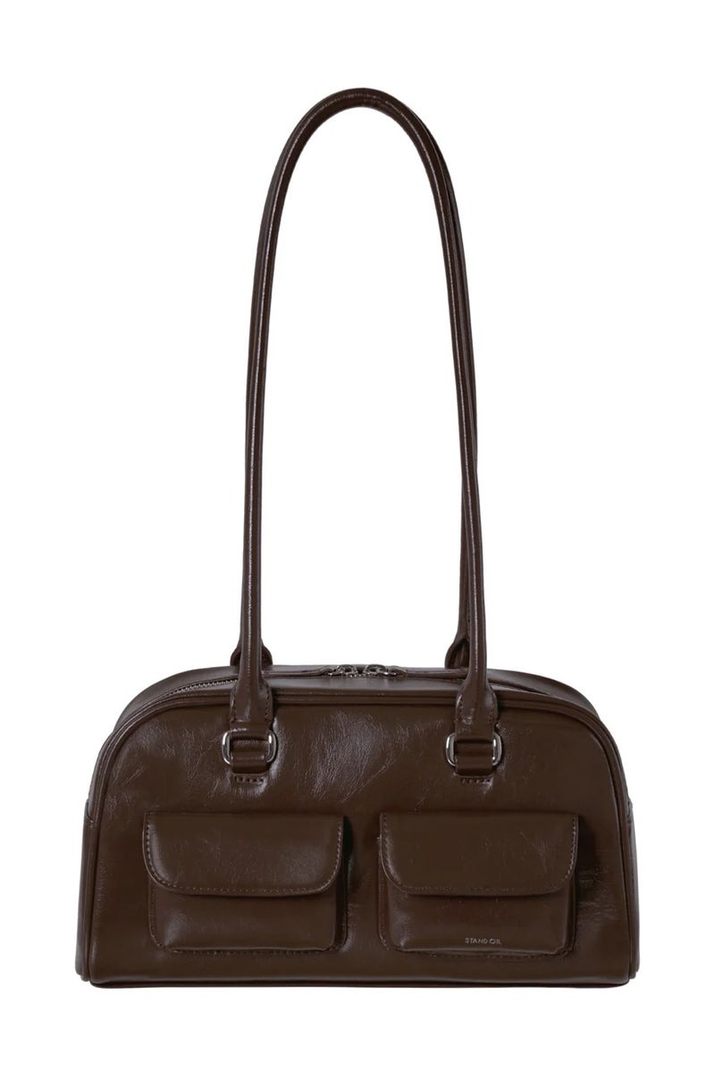 ستاند حقيبة كتف جلدية  Oil Chubby Bag - Image 1