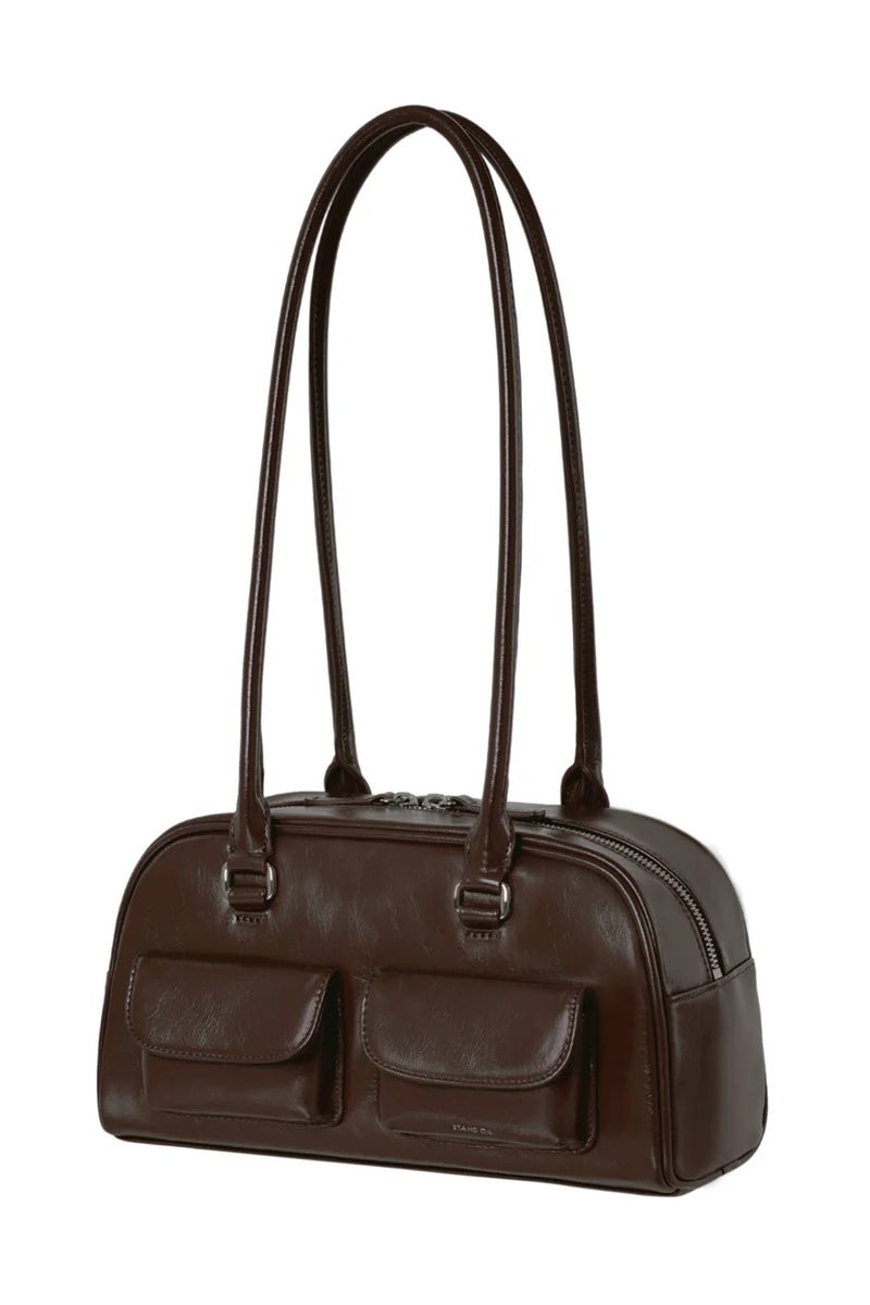 ستاند حقيبة كتف جلدية  Oil Chubby Bag - Image 2