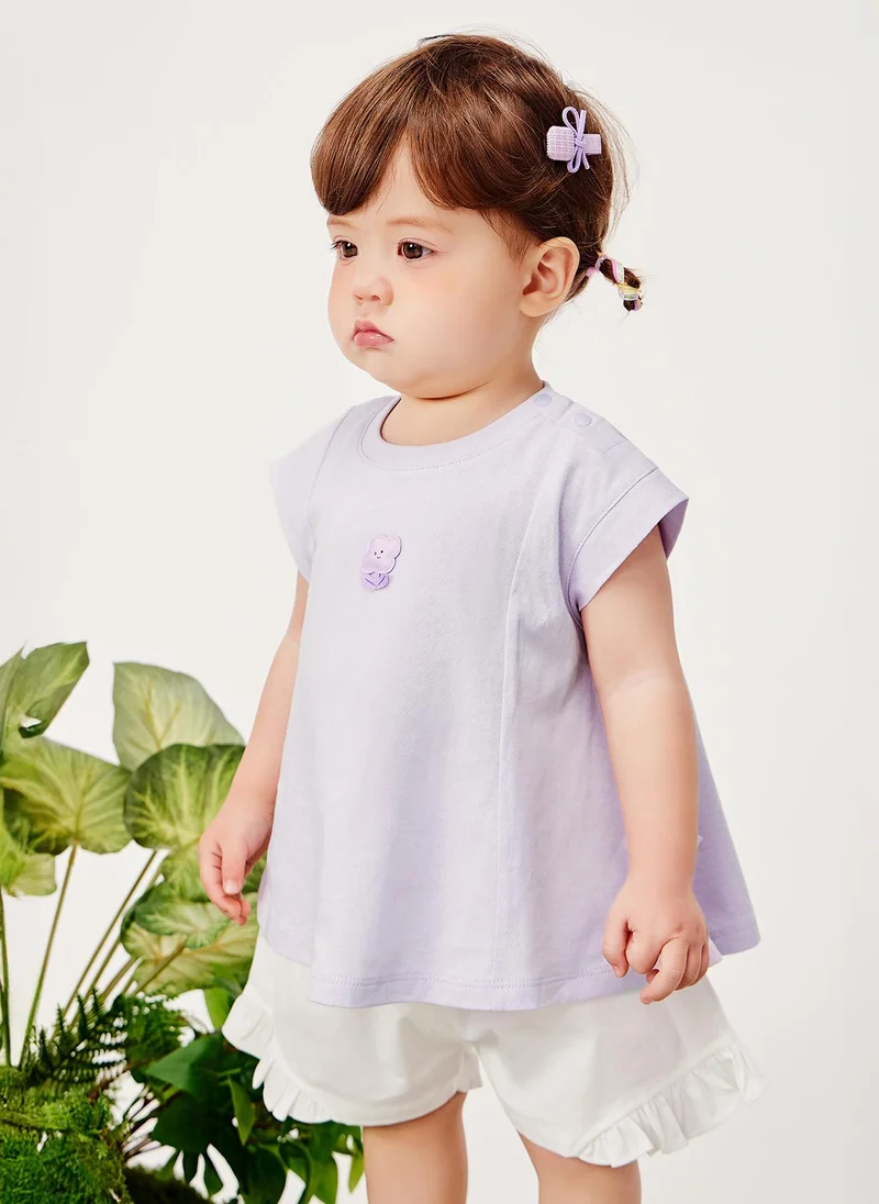 mini bala Girls Toddler Cute Flower Embroidered Crew Neck Sleeveless Vest Soft Breathable Lightweight Comfortable Summer New Style Casual Daily Wear Baby Girl's Fashion Vest