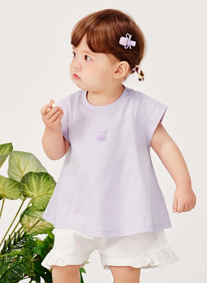 mini bala Girls Toddler Cute Flower Embroidered Crew Neck Sleeveless Vest Soft Breathable Lightweight Comfortable Summer New Style Casual Daily Wear Baby Girl's Fashion Vest