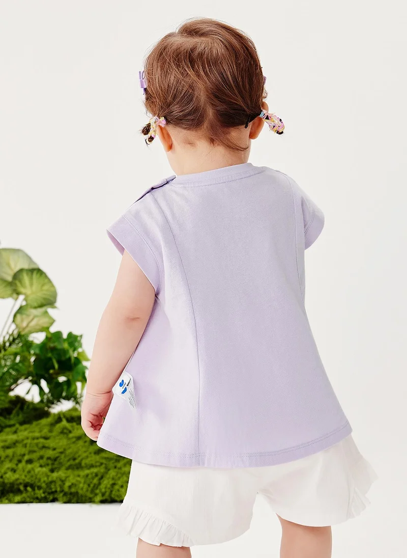 mini bala Girls Toddler Cute Flower Embroidered Crew Neck Sleeveless Vest Soft Breathable Lightweight Comfortable Summer New Style Casual Daily Wear Baby Girl's Fashion Vest
