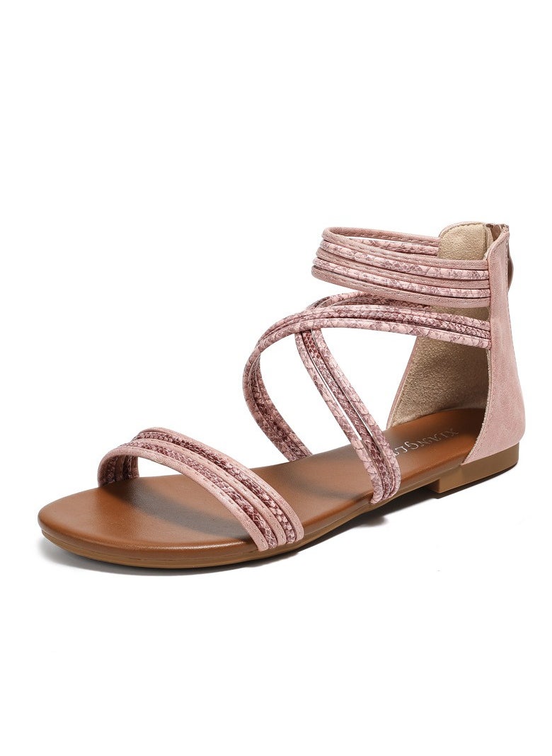 SIKETU Women's Summer New Soft Soled Flat Bottomed Beach Shoes Roman Sandals  - Image 1