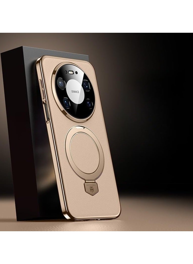 general Leather Case Compatible with Huawei Mate 80 Pro Max, Featuring Rotating Stand and Wireless Charging Shockproof and Drop-Resistant Magnetic Stand Protective Case