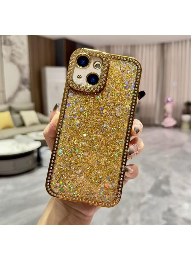 اس-توب جراب لهاتف iPhone 13 مصنوع من مادة TPU مع ترتر لامع من الألماس - Image 1