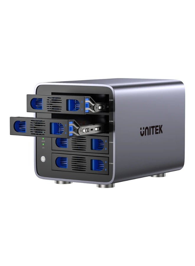 UNITEK SATA 4-Bay RAID External Hard Drive Enclosure, Aluminum Alloy, Space Grey - Image 1