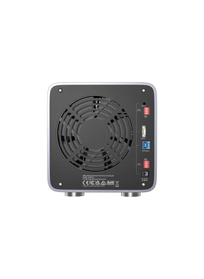 UNITEK SATA 4-Bay RAID External Hard Drive Enclosure, Aluminum Alloy, Space Grey - Image 3