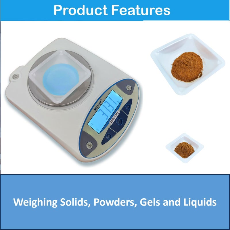 Labnique Small 1.7" Square Polystyrene Weigh Boats, Weighing Dishes, Weighing Boats, Anti-Static Disposable Tray, 10ml (160 pcs) - Image 4