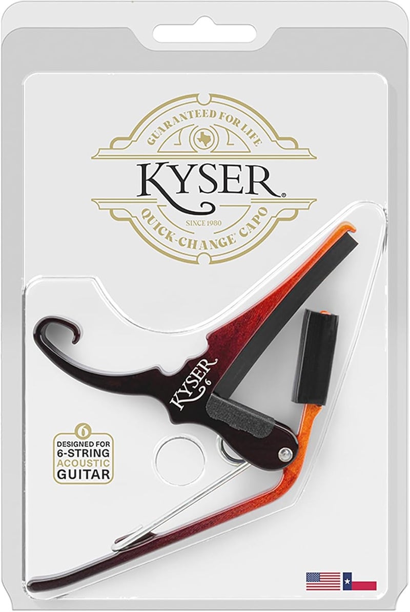 Kyser Quick-Change Capo for 6-string acoustic guitars, Sunburst, KG6SNB - Image 5