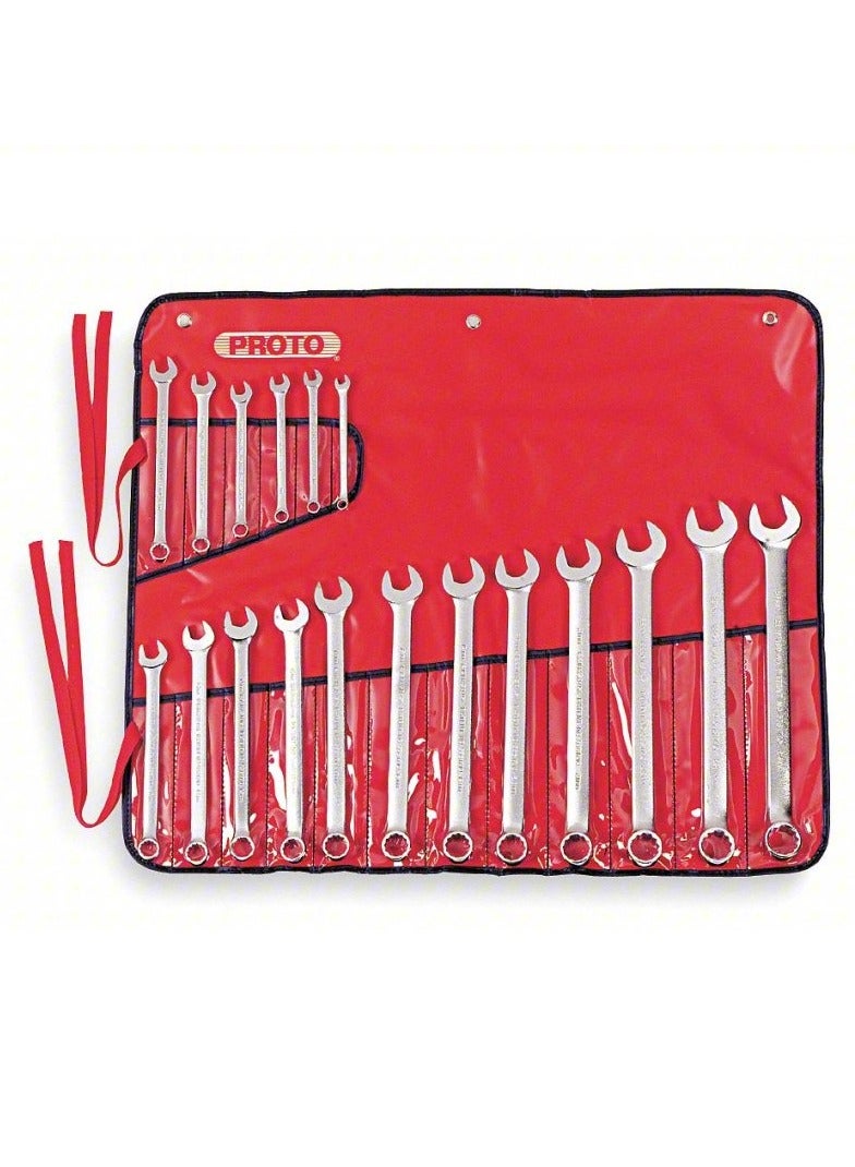 Proto® - J1200R-MASD 18 Piece Satin Metric Combination ASD Wrench Set - 12 Point