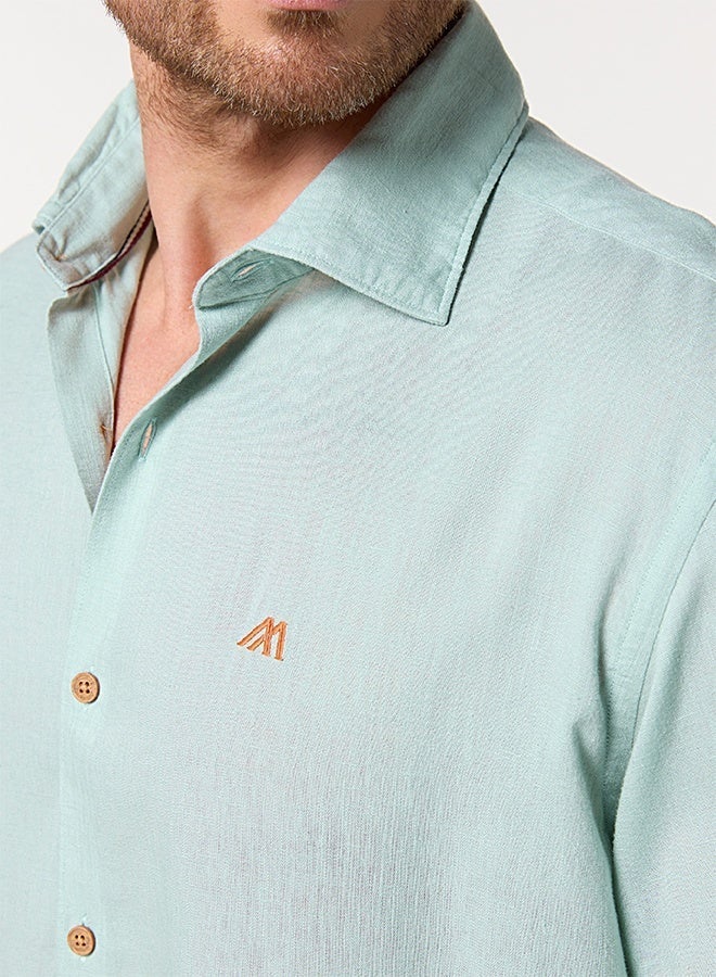 Mannerism The Lagoon Fresh Light Sea Green Lyocell Linen Shirt with Crisp Coolness - Image 5