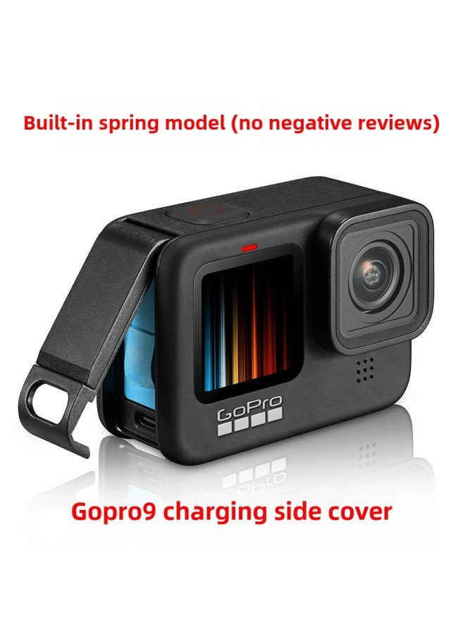 Gopro12/11/10/9 Battery Side Protective Cover Replaceable Rechargeable Battery Side Cover GoPro Accessories-Color:12/11/10/9 Silicone Sleeve Blue Side Cover
