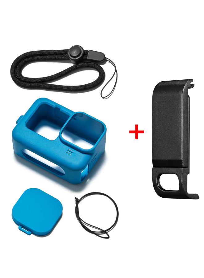 Gopro12/11/10/9 Battery Side Protective Cover Replaceable Rechargeable Battery Side Cover GoPro Accessories-Color:12/11/10/9 Silicone Sleeve Blue Side Cover