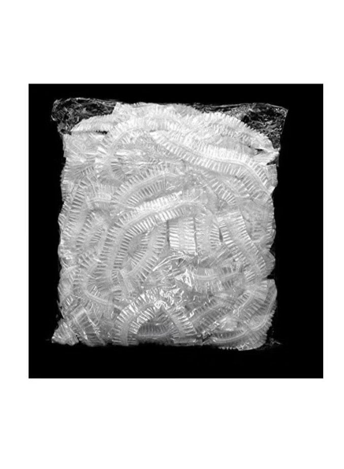 Disposable Elastic Plastic Shower Cap Women Bathroom Spa Home Use Hotel Hair Salon 100pcs - Image 2