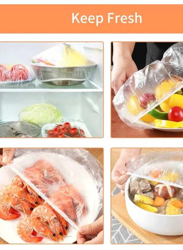 Disposable Elastic Plastic Shower Cap Women Bathroom Spa Home Use Hotel Hair Salon 100pcs - Image 4