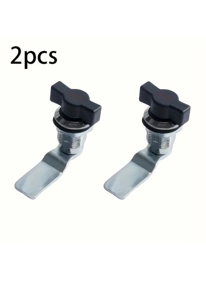 2pcs Black Offset Cam Lock Keyless T Handle Swing Knob Turn Latch for Cabinets Drawers Electrical Panels - Image 1