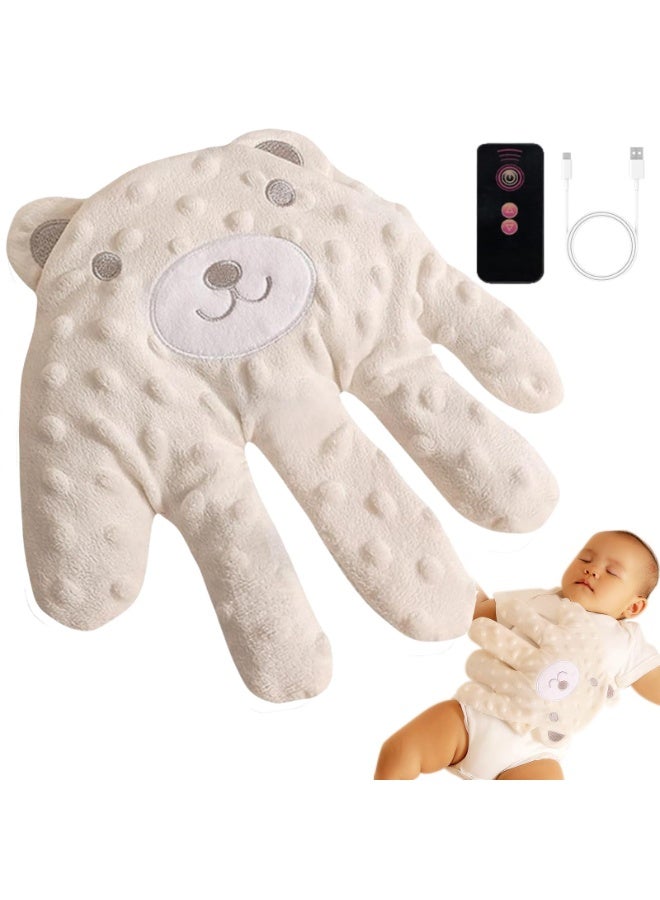 BESTPEAK Automatic Baby Soothing Patting Palm Pillow with Remote Control, Anti‑Startle Reflex Sleep Buddy Soother for Newborn Infant Toddler 0‑3 Years Old, Soft Plush Cuddle Sleep Aid for Crib Bed Stroller - Image 1