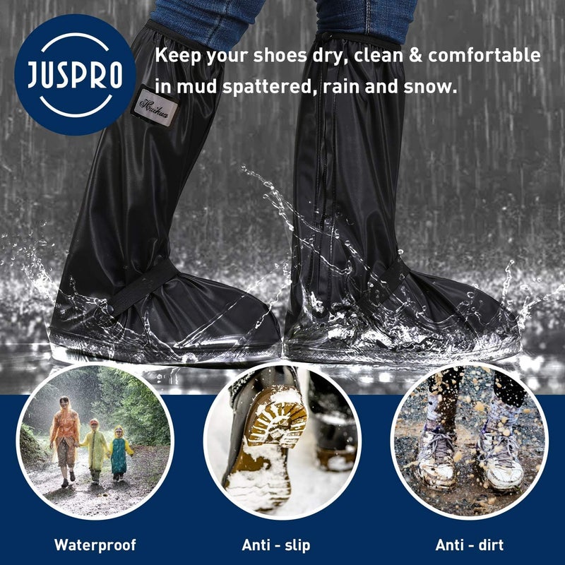JUSPRO Waterproof Rain Boot Shoe Cover with Reflector for Outdoor Sports Hiking Climbing Camping Scooter Travel - Image 2