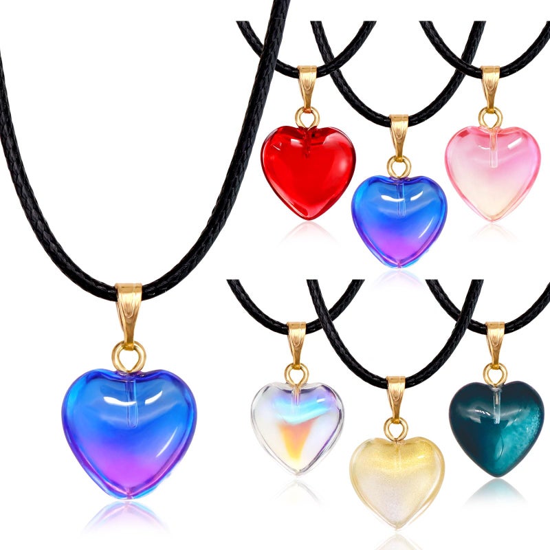Omlisca Valentines Gifts for Kids 24 Pack Colorful Heart Shaped Pendant Necklace Birthday Party Favors Goodie Bags Filler for Women Party Supplies Wedding School Classroom Rewards Exchange - Image 1