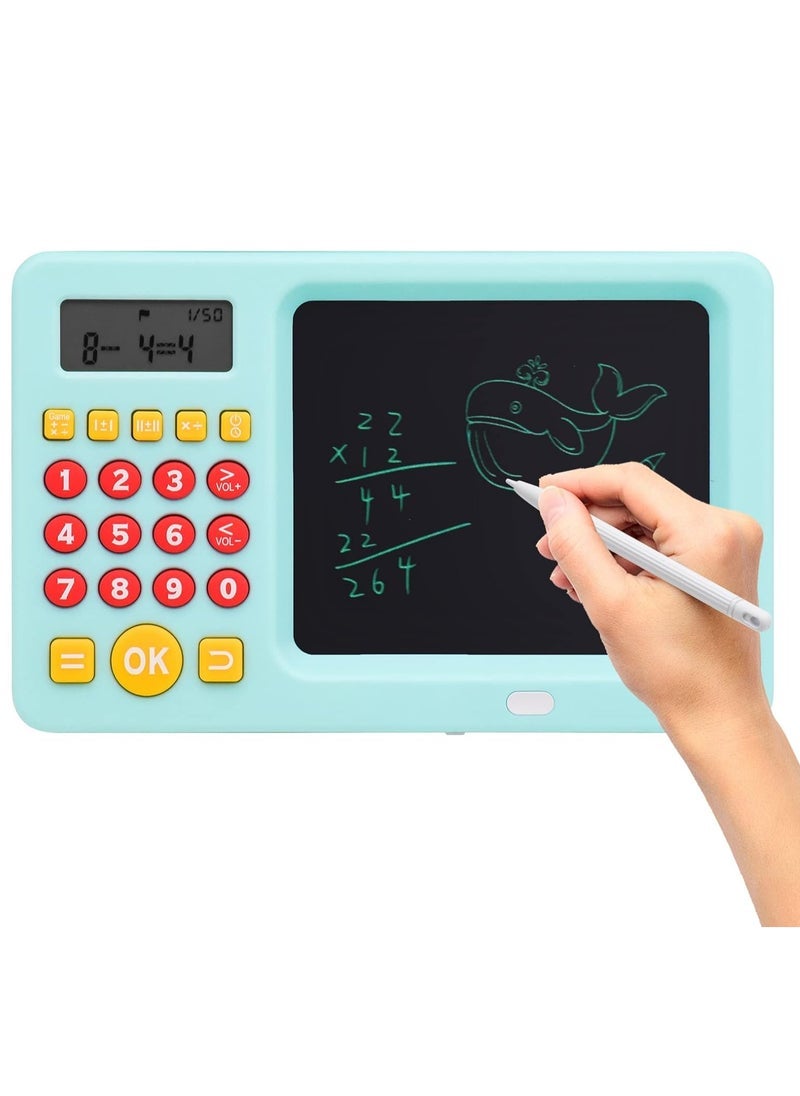 ELTRAZONE Math Games for Kids Ages 5-8 with LCD Writing Tablet – Interactive Educational Math Learning Toy for Boys and Girls – Fun, Screen-Free Practice for Addition, Subtraction, Counting, and More – Ideal Birthday Gift in Blue  - Image 1