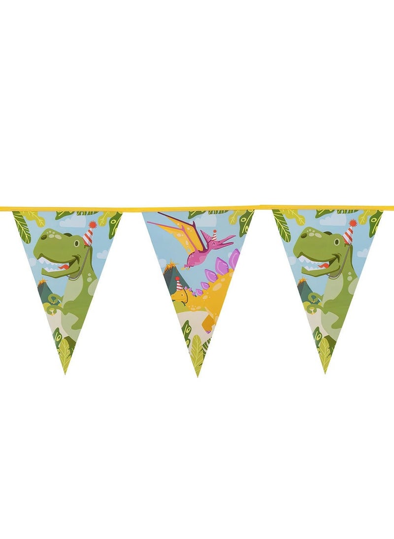BOLAND Dino Party Pennant Garland Green Plastic 6m - Image 1