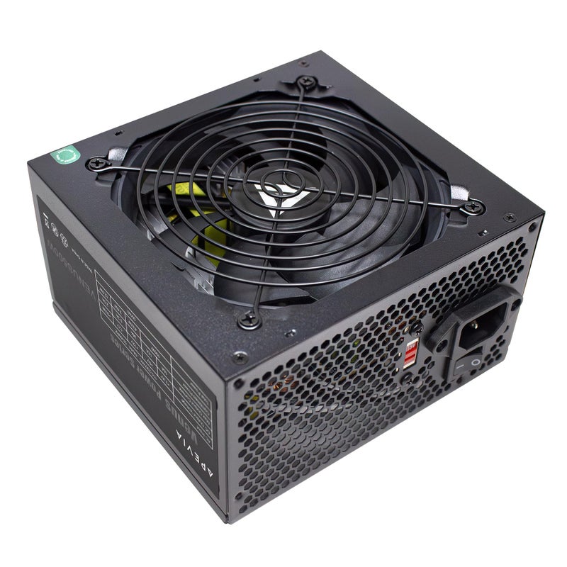 APEVIA VENUS500W Venus 500W ATX Power Supply with Auto-Thermally Controlled 120mm Fan, 115/230V Switch, All Protections - Image 2