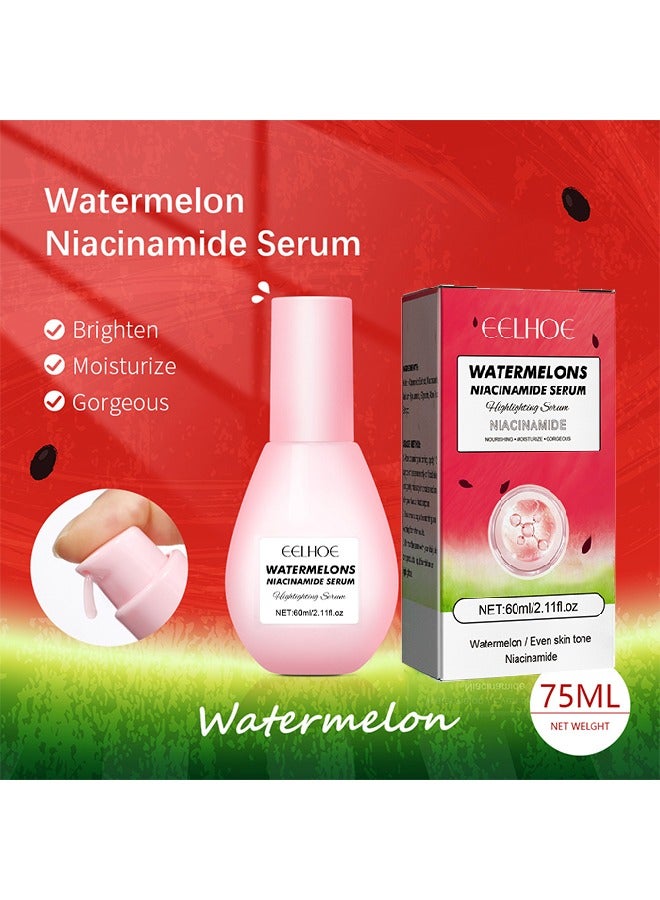 إيلهو مصل البطيخ النياسيناميد - تونر البطيخ المرطب سيروم الوجه الهيالورونيك لتفتيح الجلسرين ومصل فيتامين E متعدد الأغراض مصل الوجه خفيف الوزن 60 مل - Image 2