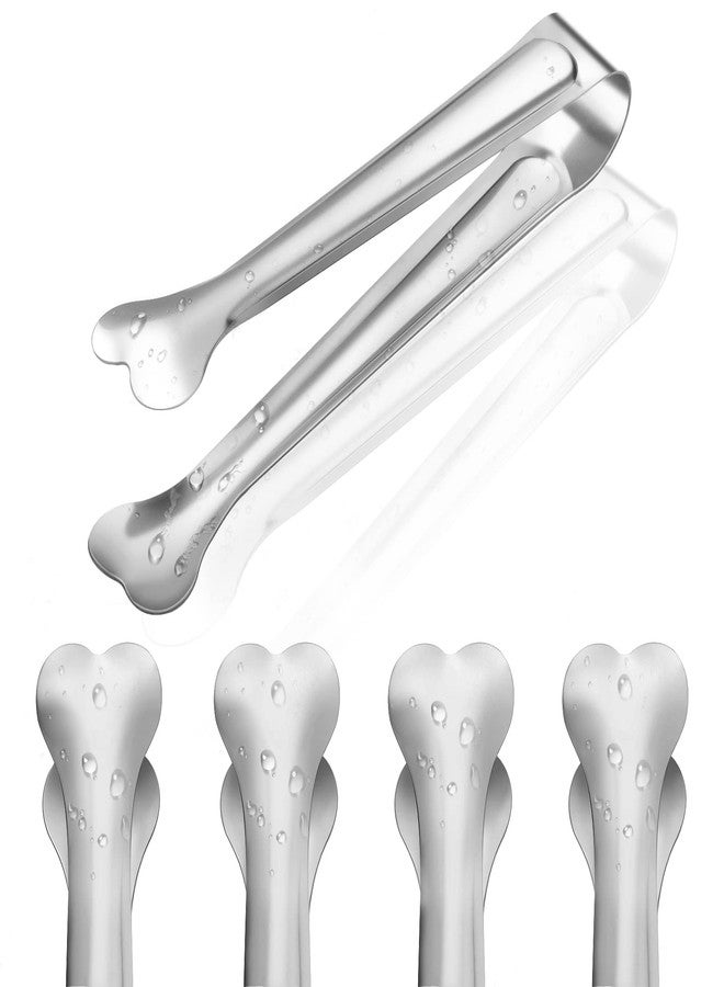 Dmoera 18 Pack Premium Small Serving Tongs, Mini Stainless Steel Appetizer Tongs 4.33Inch Silver - Image 2