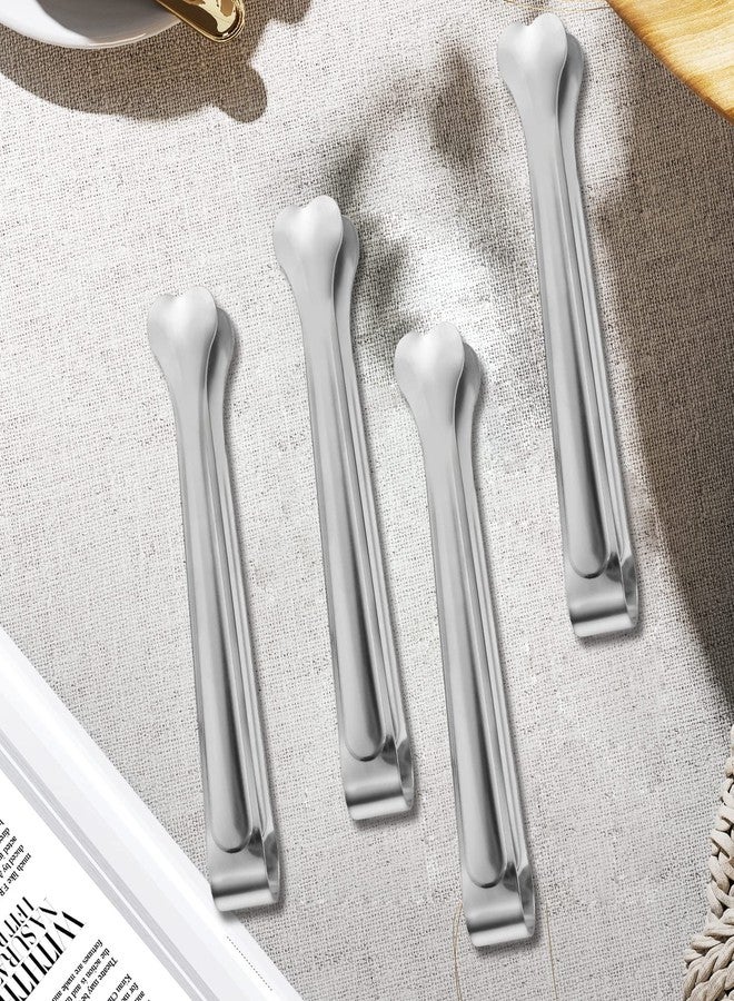Dmoera 18 Pack Premium Small Serving Tongs, Mini Stainless Steel Appetizer Tongs 4.33Inch Silver - Image 4