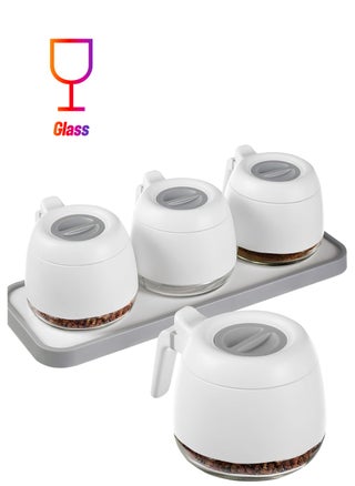 Condiment Jars Set , Portable Round Spice Jars with Lid and Spoon280ml9.9oz, Reusable Kitchen Glass Salt Dispenser for Salt and Sugar Container, Airtight Glass Jars, Set of 3 - pzsku/Z9E056D5AE0FDBB6FF7A1Z/45/1744056560/121cb220-66a3-43b3-9bf9-40a3429ac0b2