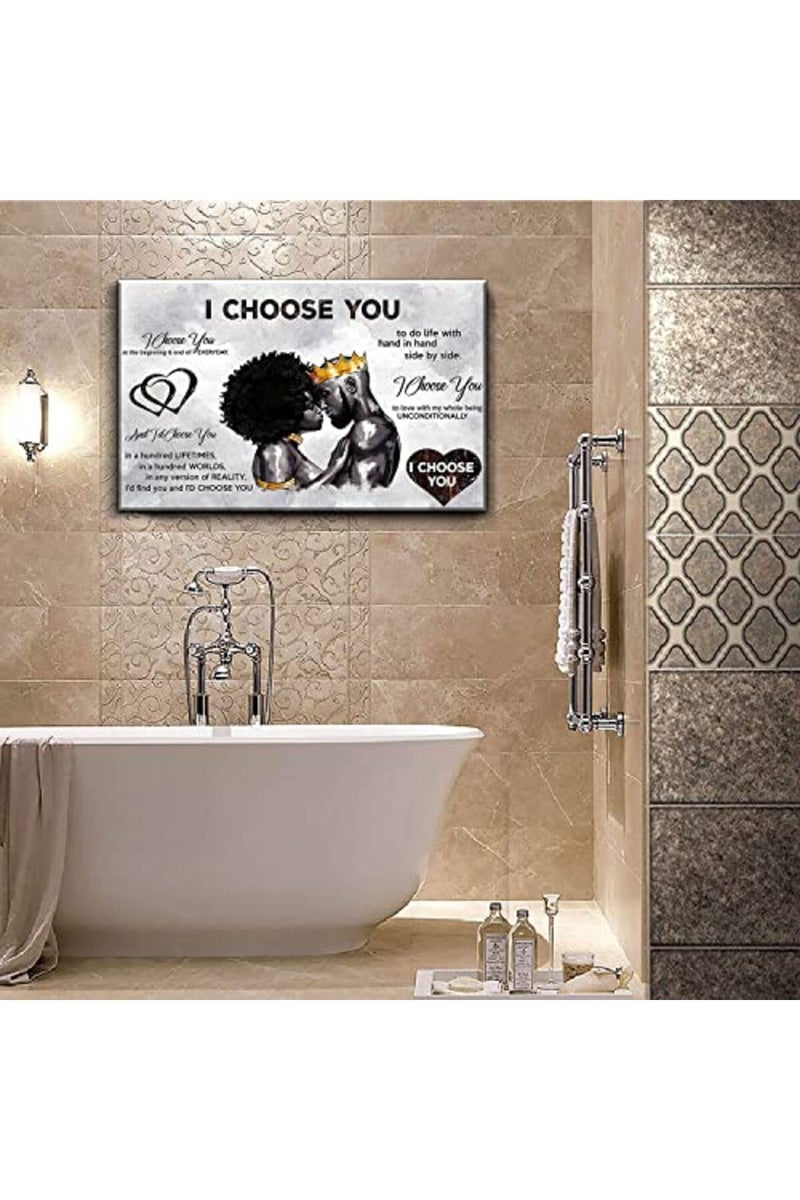 AKOTAC I Choose You Black Couple Canvas Art - Image 4