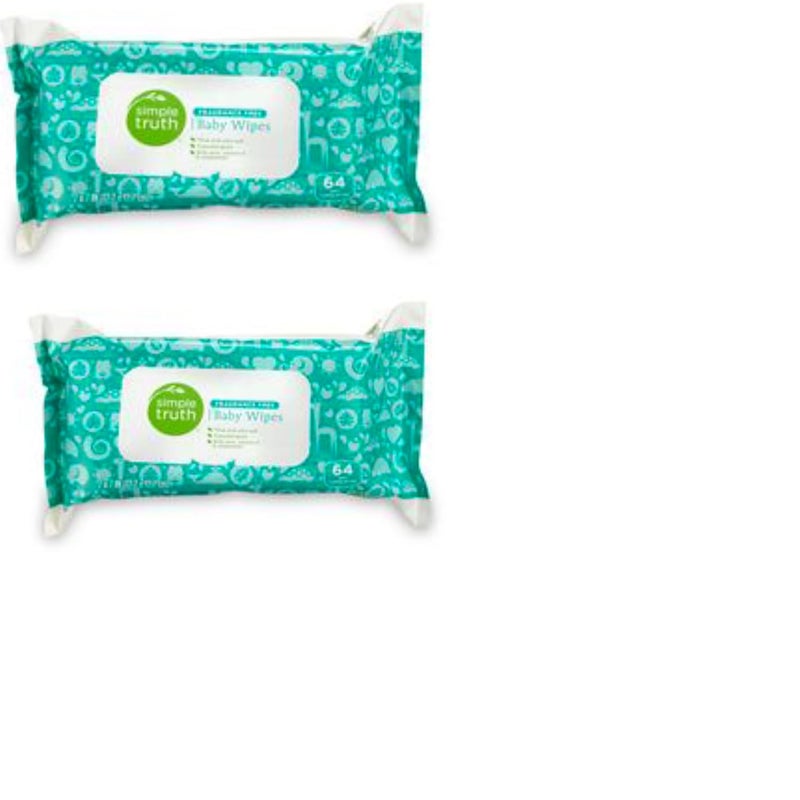 Simple Truth All Natural Baby Wipes 64 count 2 pack - Image 1