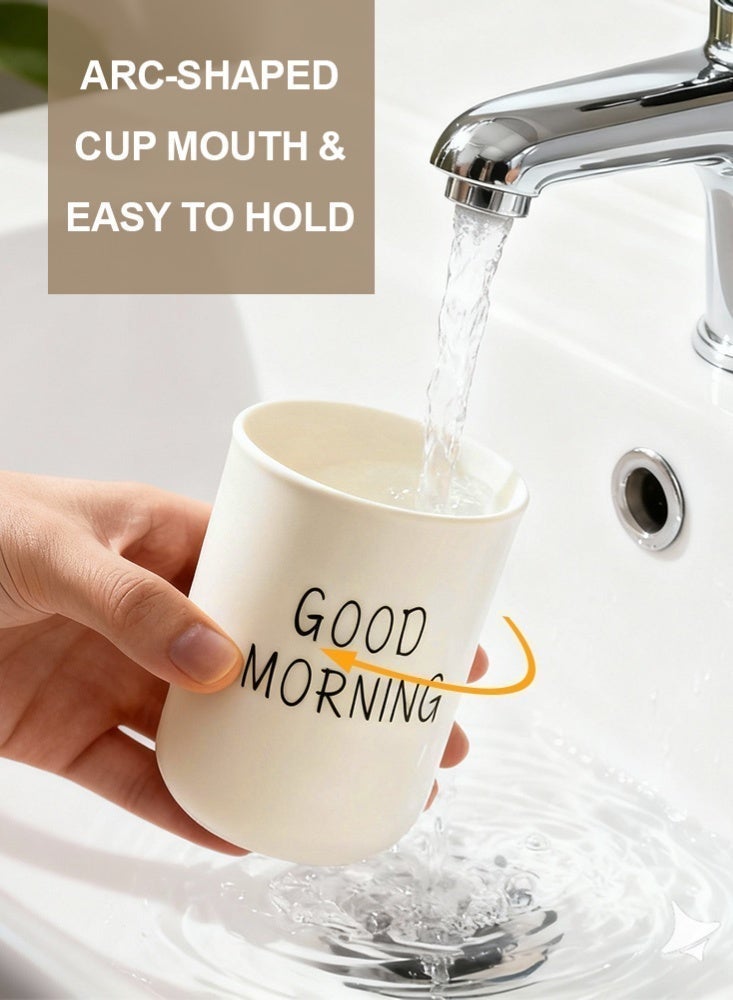 Toothbrush Cup for Bathroom, Printed Toothbrush Holder Cup, Beige10x7.2x7.2cm - Image 2