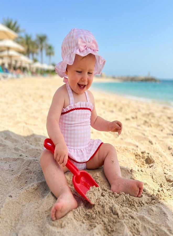 Yccutest Baby Girl Bathing Suit One Piece Swimsuit Toddler Girl Bikini Tankini Ruffle Plaid Halter Swimwear Baby Swim Suits (Pink, 18-24 Months) - Image 2