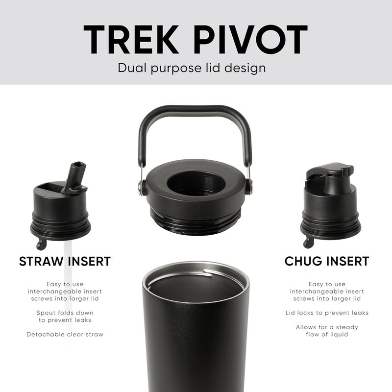 Simple Modern Trek Pivot | 40oz Flip Straw Tumbler with Handle | Water Bottle & Boot | Interchangeable Straw & Chug Lids | Insulated Stainless Steel Jug | Gym Sports Outdoors | Winter White - Image 2