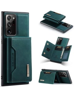 DGMING Wallet Case for Samsung Galaxy Note 20 Ultra, DG.MING Premium Leather Phone Case Back Cover Magnetic Detachable with Trifold Wallet Card Holder Pocket (Green)  - Image 2