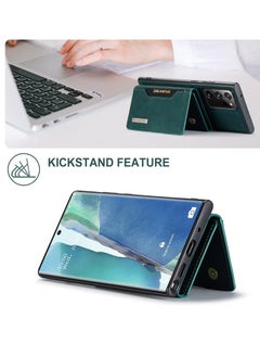 DGMING Wallet Case for Samsung Galaxy Note 20 Ultra, DG.MING Premium Leather Phone Case Back Cover Magnetic Detachable with Trifold Wallet Card Holder Pocket (Green)  - Image 5
